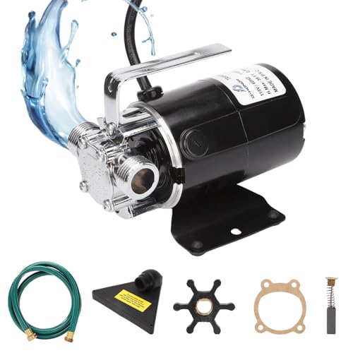 D-Honor Water Transfer Pump 115V 1/10 HP 330 GPH with 6 feet Water Hose Kit