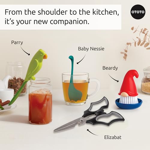 OTOTO Jar Scraper Spatula - Silicone Scraper, Cute Kitchen Accessories, Unique Fun Cooking Kitchen Gadgets for Foodies - BPA-free & 100% Food Safe (Parry) - color: Parry