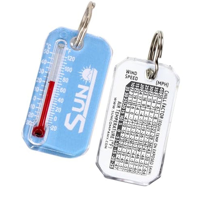 Sun Company Zip-o-gage - Zipper Pull Thermometer for Jacket, Parka, or Backpack | Mini Outdoor Keychain Thermometer - color: Blue
