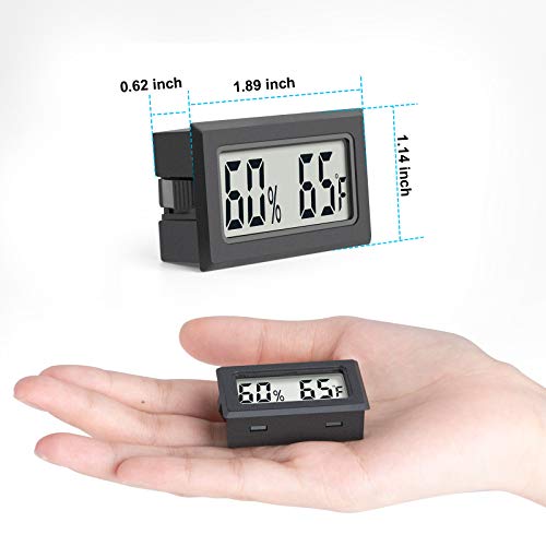 Mini Digital Thermometer 2-Pack Hygrometer Indoor Humidity Monitor Temperature Humidity Gauge Meter with Fahrenheit (℉) for Greenhouse, Garden, Cellar, Closet Etc by DWEPTU
