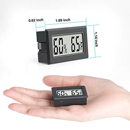 Mini Digital Thermometer 2-Pack Hygrometer Indoor Humidity Monitor Temperature Humidity Gauge Meter with Fahrenheit (℉) for Greenhouse, Garden, Cellar, Closet Etc by DWEPTU