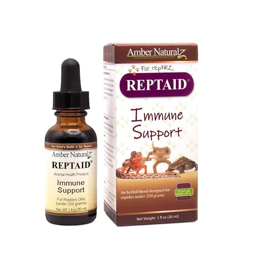 AMBER NATURALZ Reptaid for Reptiles Under 250g, Immune & Respiratory, 1 OZ | Supports immune & upper respiratory function, eye & mouth health, appetite & vitality. Formulated for pets under 250g. - size: 1 oz