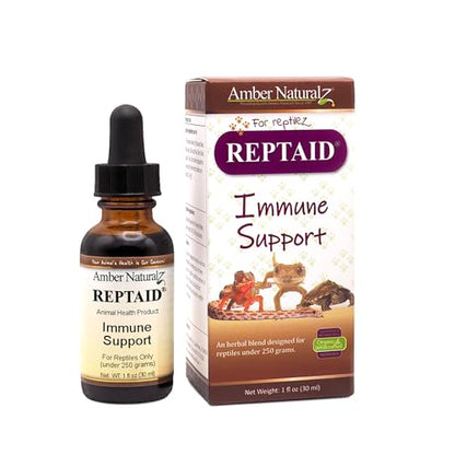 AMBER NATURALZ Reptaid for Reptiles Under 250g, Immune & Respiratory, 1 OZ | Supports immune & upper respiratory function, eye & mouth health, appetite & vitality. Formulated for pets under 250g. - size: 1 oz