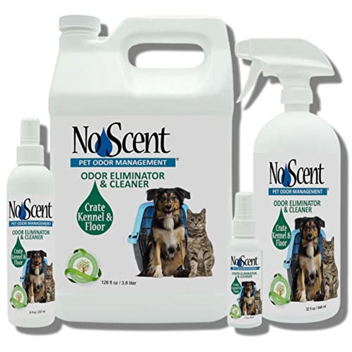 No Scent Crate Kennel & Floor Probiotic Cleaner Spray for Dog Cat Pet Odor Stains (8 Fl Oz / 237 mL) - size: 8 Fl Oz (Pack of 1)