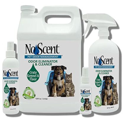 No Scent Crate Kennel & Floor Probiotic Cleaner Spray for Dog Cat Pet Odor Stains (8 Fl Oz / 237 mL) - size: 8 Fl Oz (Pack of 1)