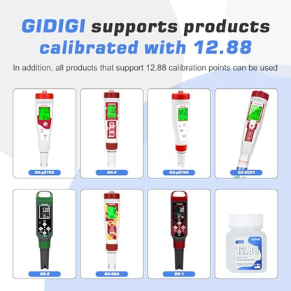 EC Calibration Solution 4 * 50ml 12.88mS/cm for TDS EC Salt Meters | TDS Calibration Solution Kits, High-Precision Calibration, For TDS Meter, EC Meter and Salinity Meters - color: Blue