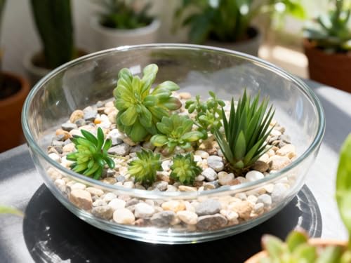 5-Pack Artificial Succulent Plants - Realistic Fake Greenery for Home Decor, Wedding Centerpieces & Terrarium Displays (Green, Mixed Sizes)