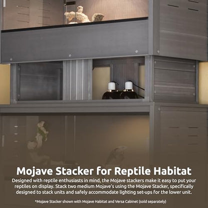 New Age Pet ECOFLEX Medium Grey Mojave Stacker for Reptile Habitats | 10 Year Limited Manufacturer's Warranty | Stackable Design, Accommodates Lighting Set-Up - color: Grey, size: Medium