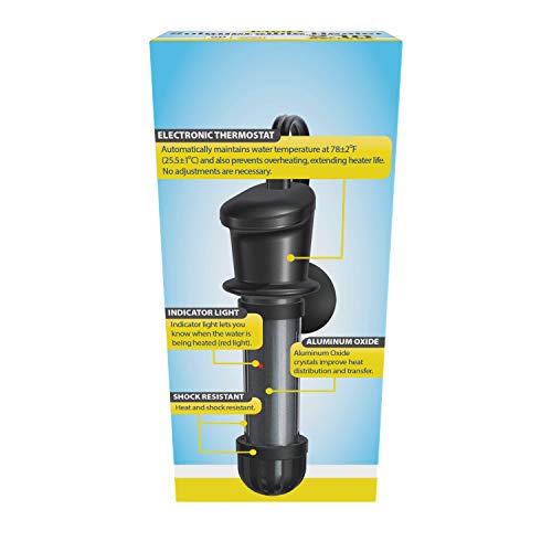 Tetra HT Submersible Aquarium Heater With Electronic Thermostat, 50-Watt, 2-10 Gallon | Automatic Thermostat Keeps Water At 78 Degrees, Easy To Use - Attaches To Aquarium Wall, Heat & Shock Resistant - size: 2-10 Gallon