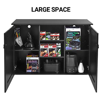 REPTI ZOO Reptile Aquarium Terrarium Wooden Stand and Cabinet with Adjustable Shelf for 48L x 18W inch Amphibian/Fish Sea Salt Water Tank Terrarium(Cabinet Only) - color: Terrarium Stand - Wood