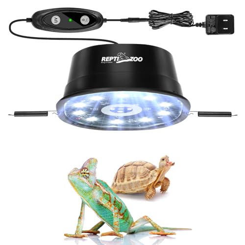REPTI ZOO UVB Reptile Light with Dimming, LED UVB Light Bulb Fixture for Bearded Dragon Gecko Lizard Turtle Snake, Adjustable Brightness UVA UVB Lamp for Tropical & Desert Reptile