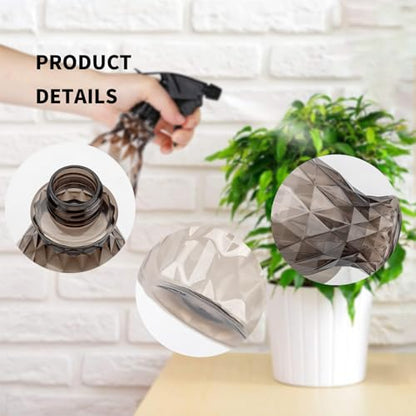 wugongshan 2 Pcs Spray Bottles, 500 ml/17 oz Empty Water Spray Bottles, Plastic Reusable Adjustable Mist Sprayer Squirt Bottles Containers Refillable for Cleaning Solutions, Gardening, Plants (Grey) - color: Grey
