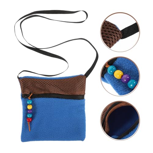 Travel Carrier Bag with Breathable Mesh, Small Animal Shoulder Strap Carrier, Portable Pet for Hamsters, Bunnies, and Reptiles – Dark Blue Random Color Random Color