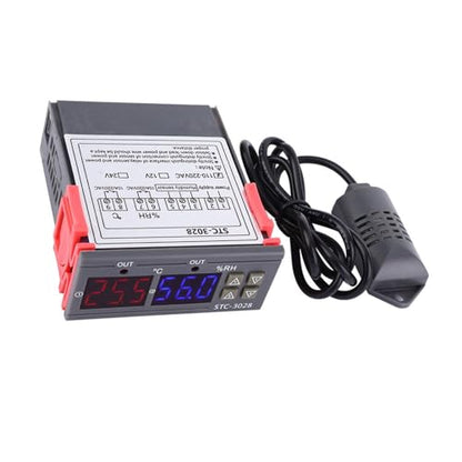 Temperature Controller STC 3028 12V Optional Integrated Sensor for Fermentation Reptile Incubation Home Brewing, 1°C Accuracy 0.1 Resolution Large Screen Display (110~240VAC) - size: 110~240VAC