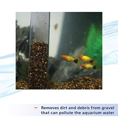 Aqueon Aquarium Siphon Vacuum Gravel Cleaner Large - 16 Inches | Gravel vacuum for aquarium, self priming intake tube, 6 foot hose with bucket clip, for aquariums 40 gallons and larger