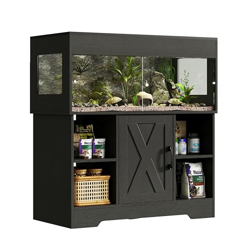 Herture 40 Gallon Reptile Terrarium Tank with Cabinet,Reptile Enclosure - color: Black, size: 40 Gallon