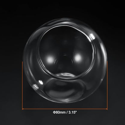 PATIKIL Round Globe Terrarium Air Plant Planter, 3.2 Inch High Borosilicate Glass Table Decorations for Succulent, Tillandsia, Clear - size: 3.2 Inch