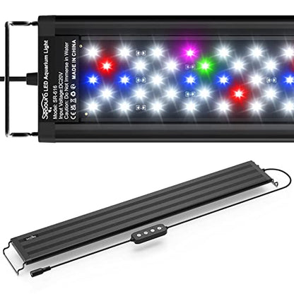 SEAOURA LED Aquarium Light for Plants & Fish Tank with Timer, 24-30 Inch | WRGBP Full Spectrum Aquarium Plant Light for Freshwater Tank, 10 Dimmer, Extend Brackets, Daylight, Moonlight, Auto On/Off - size: for 24-30 inch tank