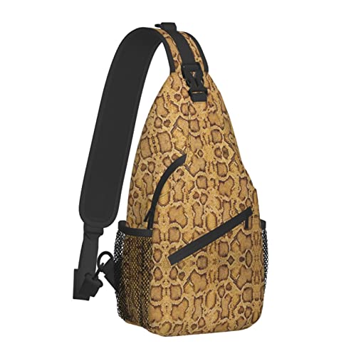 Snake Skin Sling Bag Animal Crossbody Chest Daypack Casual Backpack Women Shoulder Bag For Travel Picnic - color: Snake 06