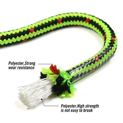 Perantlb 16 Strand Arborist Climbing Rope, UV Resistant and Weather Resistant Double Braided Boat rope1 / 2 "by 150 'Black with Green…