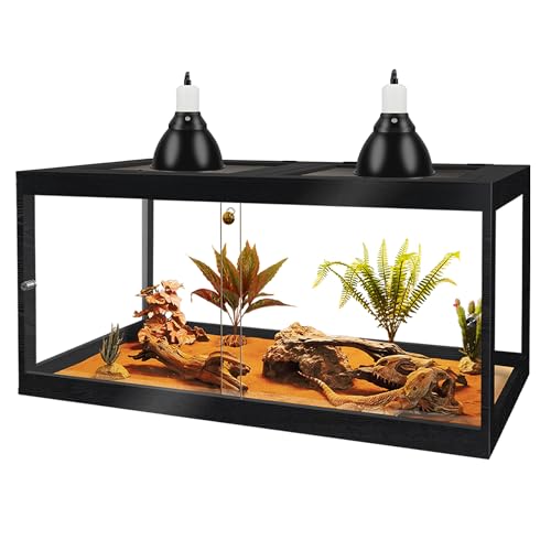 Retile Tank,Bearded Dragon Tank,Lizard Tank with Metal Mesh Roof Door, Acrylic Panel Snake Tank with Lock Design - color: Black, size: 60 Gallons
