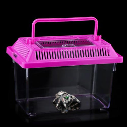 10 Pack Plastic Reptile Carrier Tarantula Enclosure Snake Breeding Box Hatching Container for for Bearded Dragon Lizard Spider Fish Turtle Hermit Crab (7 x 4.3 x 4.3 Inch)