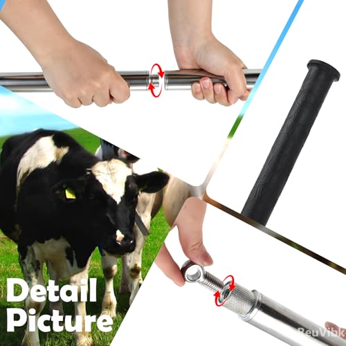 304 Stainless Steel Cattle Horse Catching Pole, Calf Catcher Length Can Be Adjusted Freely 44"48"59"63"75", for Cattle, Horse, Donkey Large Animal Control Pole