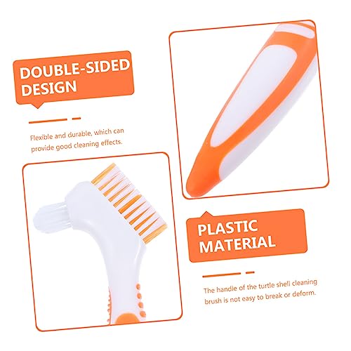 Mipcase 4pcs Turtle Shell Cleaning Brush Double-Sided Portable Reptile Tank Supplies - color: Multix2pcs, size: 16x5cmx2pcs