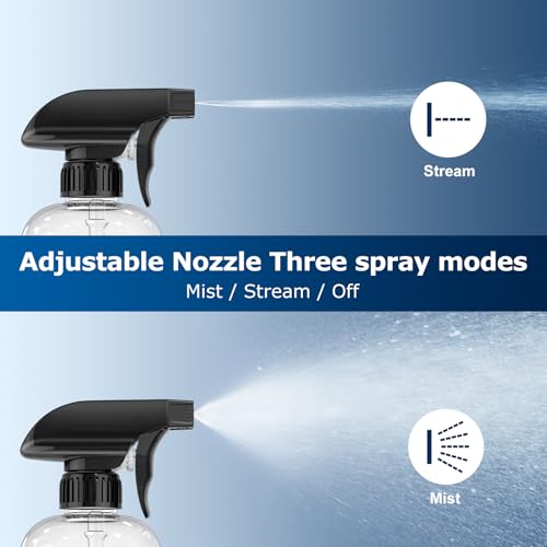 Veco 300mL (10oz) 360° Spray Bottles, 2-Pack — Adjustable Nozzle, Leak-Resistant spray bottles for Cleaning, Plants, Hair & Pet Use + Foldable Funnel - size: 10oz