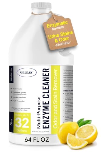 Multi-Purpose Probiotic Enzyme Citrus Cleaner, 1/2 Gallon (64 oz.) - Pet Stain and Odor Remover - Concentrated - Professional & Home Strength Drains, Floors, Bathrooms, Toilets Trash Can, Made in USA