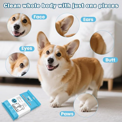 36Pcs Hypoallergenic Pet Glove Wipes for Dogs & Cats | Deodorize & Hydrate Fur Grooming Gloves for Paws, Face, Ears & Butt, Daily Care Between Baths & Travel - size: 36PCS