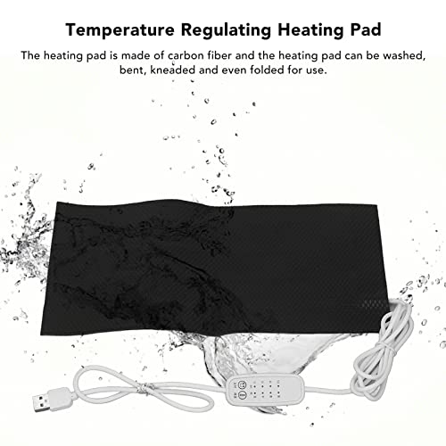 Temperature Regulating Heating Pad, Water Proof Electric Cloth Heater Pad with Charging Cable, 4 Gear Electric Cloth Heater for Clothes Seat Pet Bed Warmer (10x20cm) - size: 10x20cm