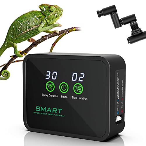 HassoKon Reptile Humidifier, Fogger Misting System, Automatic Mister Smart Timer, Touch Screen Humidity Controller for Reptile Terrariums, White, Plastic, 2.5L, 24H, Corded Electric
