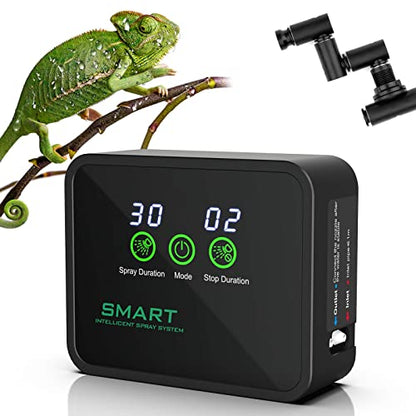 HassoKon Reptile Humidifier, Fogger Misting System, Automatic Mister Smart Timer, Touch Screen Humidity Controller for Reptile Terrariums, White, Plastic, 2.5L, 24H, Corded Electric