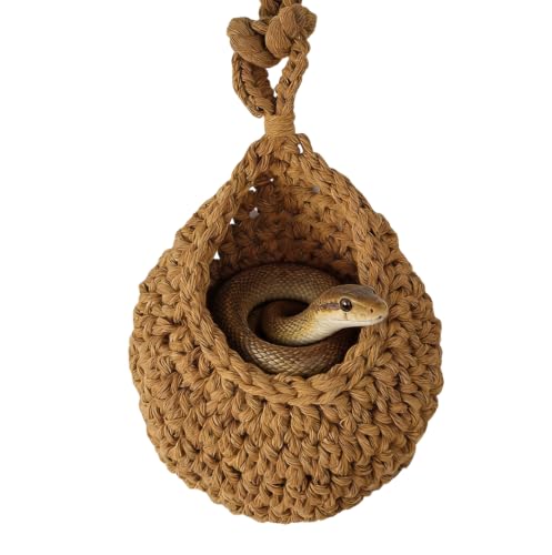 1 Set Snake Tank Accessories, Hanging Woven Twine Hammock for Reptile, Snake Rest & Shelter Supplies with Hook, Habitat Enrichment Accessories for Snake, Gecko and Other Small Animals
