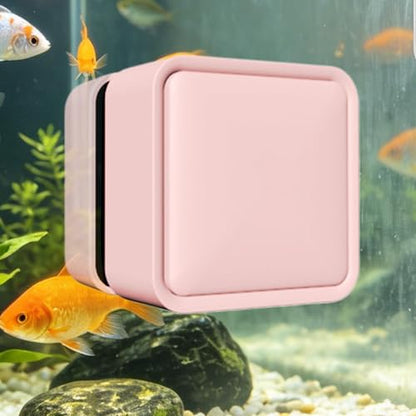 Fish Tank Magnetic Glass Cleaner Small Powerful Scrubber Brush | Fish Tank Cleaning Tools for Home Kitchen Living Room Saltwater Algae Turtle Reptile Terrarium Water Wall Betta Fish Tank - color: Pink