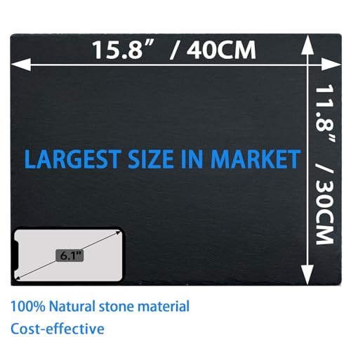 Extra Large 15.7 × 11.8" Reptile Basking Platform, Reptile Slate, Basking Rock, Slate Tiles Rocks for Reptiles,Terrarium Bowls for Bearded Dragon Tortoise Turtle Ball Python Snake Lizard Gecko - size: 15.7 × 11.8 IN