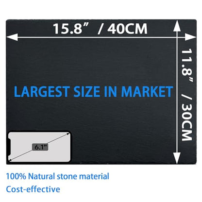 Extra Large 15.7 × 11.8" Reptile Basking Platform, Reptile Slate, Basking Rock, Slate Tiles Rocks for Reptiles,Terrarium Bowls for Bearded Dragon Tortoise Turtle Ball Python Snake Lizard Gecko - size: 15.7 × 11.8 IN