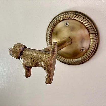 Animal Hook, Curtain Hold Back, Tie Back, Jewellery Hook, Antique Brass, Iron (Dog) - style: Dog