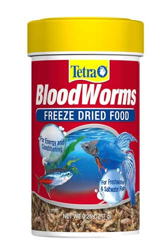 Tetra BloodWorms Freeze-Dried Fish Food Dietary Supplement, 0.25 oz | Feed 2-3 times Per Week In Addition to Daily Diet, Provides Protein & Boosts Energy, For Tropical Freshwater & Saltwater Fish - size: 0.25 Ounce (Pack of 1)