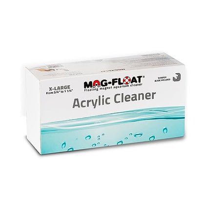 XL Extra Large Acrylic Aquarium Algae with Scraper Cleaner | Magfloat Floating Magnetic Fish Tank Magnet Cleaning Scrubber Brush Tool for Freshwater Saltwater Marine Reef Tanks - size: Extra Large
