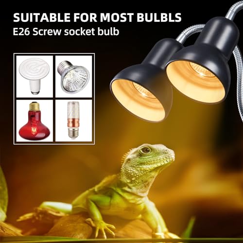 50W Reptile Heat Lamp Bulbs - UVA UVB Bulbs- Light Turtle Heat Lamp for Reptiles and Amphibian Tanks, Terrariums and Cages - 110V Turtle Reptile Heat Bulbs with E26 Screw Cap Base 2-Pack - color: 50w Heat Bulb - 2 Pack
