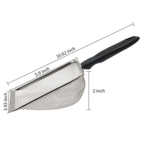 Reptile Sand Shovel Stainless Steel Fine Mesh Sand Substrate Scoop for Litter Cleaner Scooper for Sand Bedding