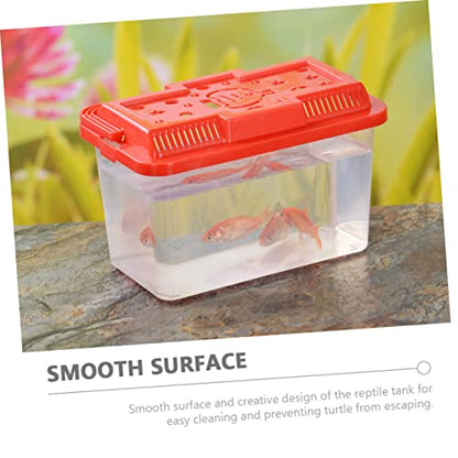 Plastic Handheld Fish Tank Reptile Tortoise Tank Small Fish Cage Turtle Terrarium Pet Travel Box