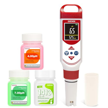pH EC Meter for Hydroponic, Digital pH TDS EC ppm Tester | Color Screen Display, High Accuracy pH Pen Probe for Drinking Water, Nutrient Solution, Aquariums, Pools & Home Use