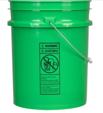5 Gallon Food Grade Plastic Bucket with Air Tight Screw on Lid Made in USA Container (Green Bucket with Black lid) - color: Green Bucket With Black Lid