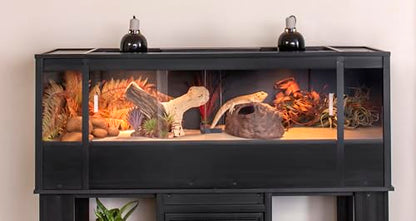 New Age Pet ECOFLEX X-Large Reptile Enclosure with Matching Cabinet Stand Set in Black - color: Black, size: X-Large