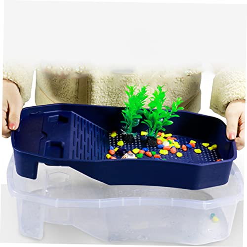 Abaodam 1Pc Tortoise Tortoise Breeding Case with Drying Platform Turtle Tank for Water and Land Use for Aquatic Pets Like Turtles Frogs and Lizards