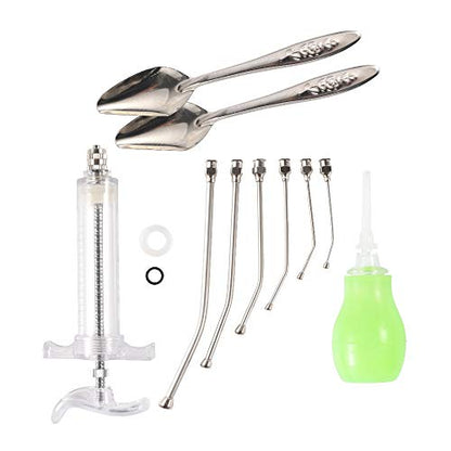 PONLEE Bird Feeding Syringe Manual Feeding Rearing Gavage Curved Needle Medication Tube 20ML - size: 20ML