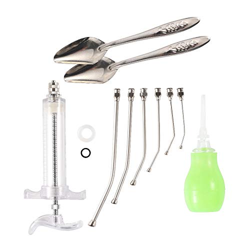 Birds Feeding Syringe Manual Feeding Rearing Gavage Curved Needle Medication Tube Birds Small Pet Feeding Syringe Bird Feeder (50ML) - size: 50ML